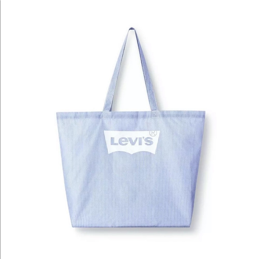 Striped Reusable Shopping Bag White/Light Blue - Levi's x Target NEW